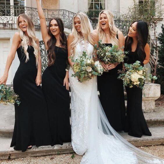 black bridesmaid dresses